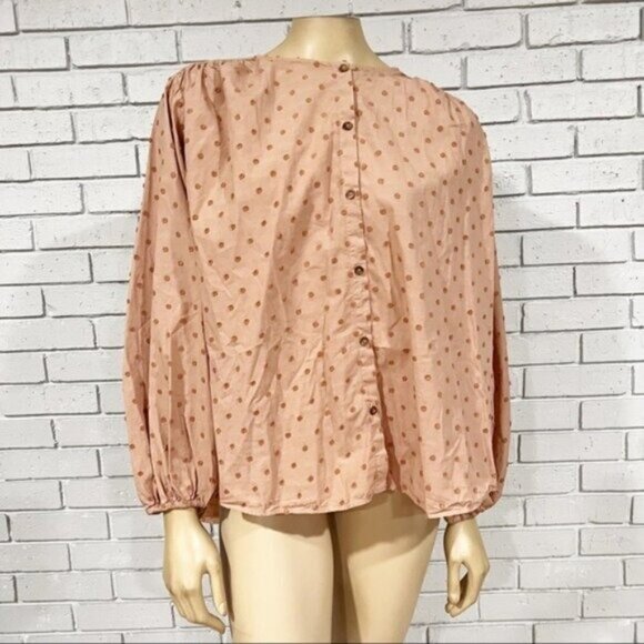 Zara Swiss Dot Voluminous Sleeve Blouse | Romantic Sheer Top | SizeLarge - Picture 12 of 16